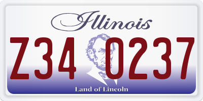 IL license plate Z340237
