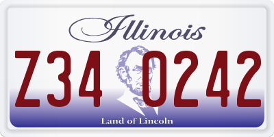 IL license plate Z340242