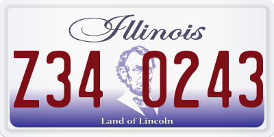 IL license plate Z340243