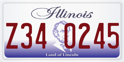 IL license plate Z340245