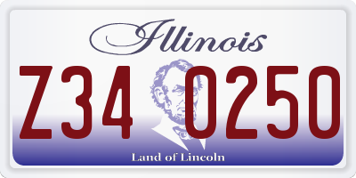 IL license plate Z340250