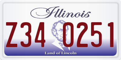 IL license plate Z340251