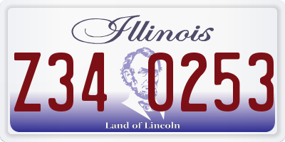 IL license plate Z340253