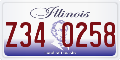 IL license plate Z340258
