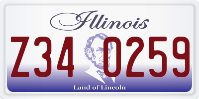 IL license plate Z340259