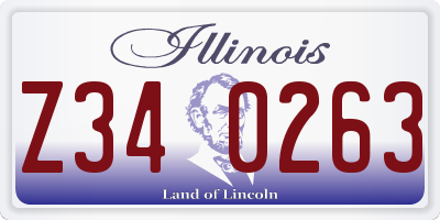 IL license plate Z340263