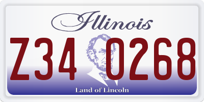 IL license plate Z340268