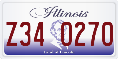 IL license plate Z340270