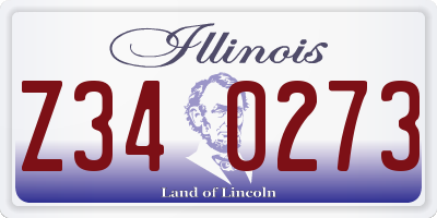 IL license plate Z340273