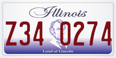 IL license plate Z340274