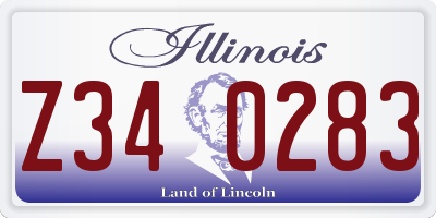 IL license plate Z340283