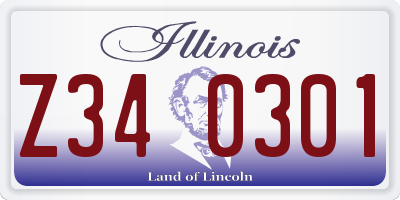 IL license plate Z340301