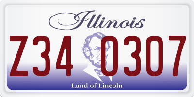 IL license plate Z340307