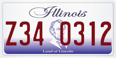IL license plate Z340312