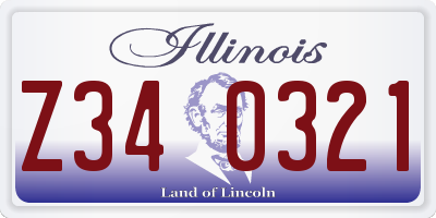 IL license plate Z340321
