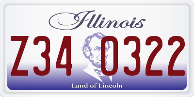 IL license plate Z340322