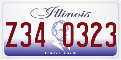 IL license plate Z340323