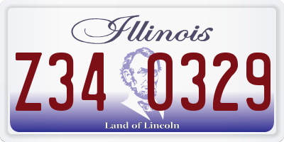 IL license plate Z340329