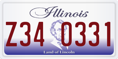 IL license plate Z340331