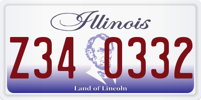 IL license plate Z340332