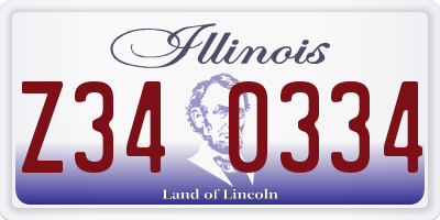 IL license plate Z340334