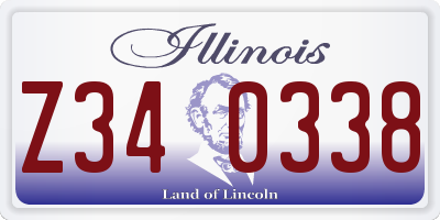 IL license plate Z340338