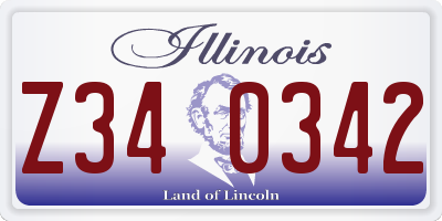 IL license plate Z340342