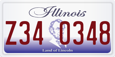 IL license plate Z340348