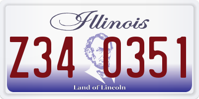 IL license plate Z340351