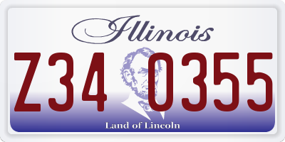 IL license plate Z340355