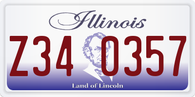 IL license plate Z340357
