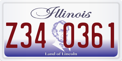 IL license plate Z340361