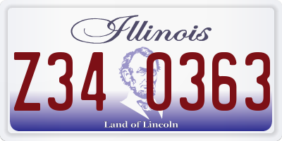 IL license plate Z340363
