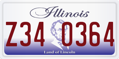 IL license plate Z340364