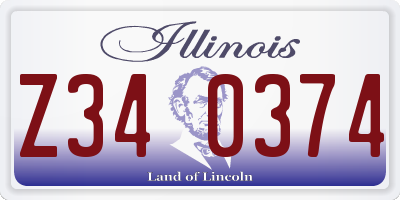 IL license plate Z340374