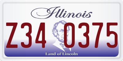 IL license plate Z340375