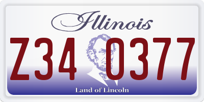IL license plate Z340377
