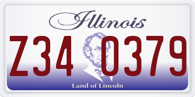 IL license plate Z340379