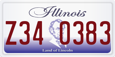 IL license plate Z340383