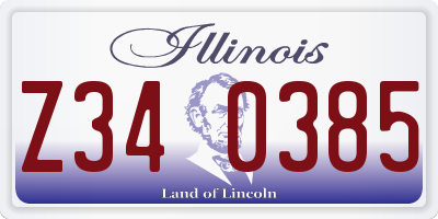 IL license plate Z340385