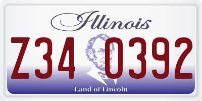 IL license plate Z340392