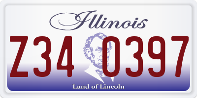 IL license plate Z340397