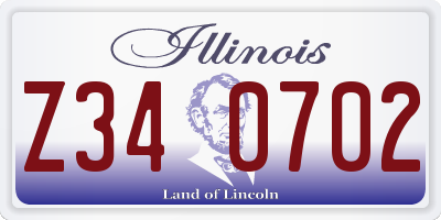 IL license plate Z340702
