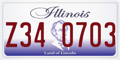 IL license plate Z340703