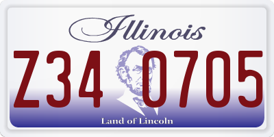 IL license plate Z340705