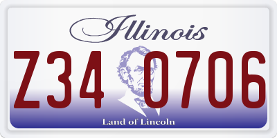 IL license plate Z340706