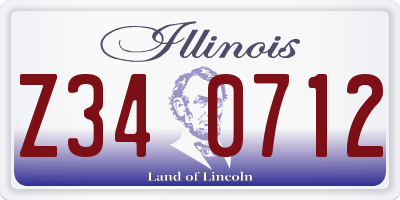 IL license plate Z340712