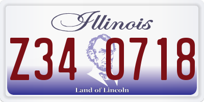 IL license plate Z340718