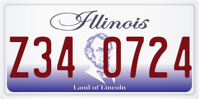 IL license plate Z340724
