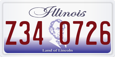 IL license plate Z340726